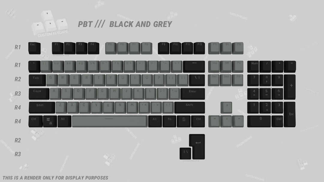 Black and Grey PBT Keycaps