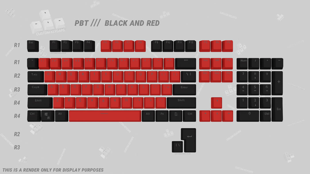 Black and Red PBT Keycaps