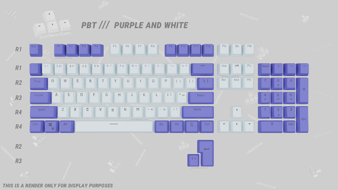 Purple and White PBT Keycaps
