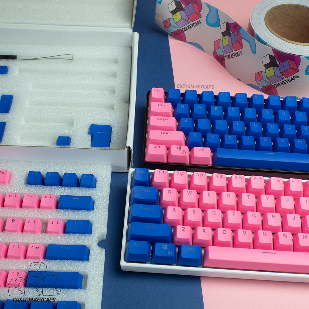 Pink and Blue PBT Keycaps