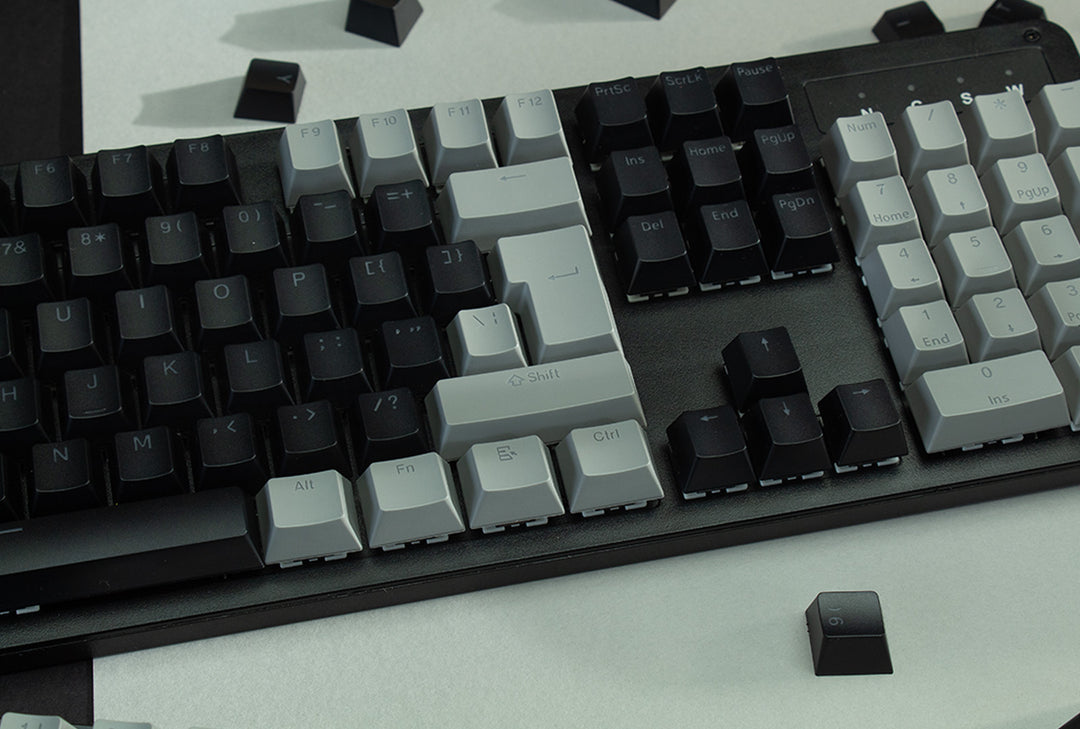 Black and Grey ABS Keycaps - ISO Layout