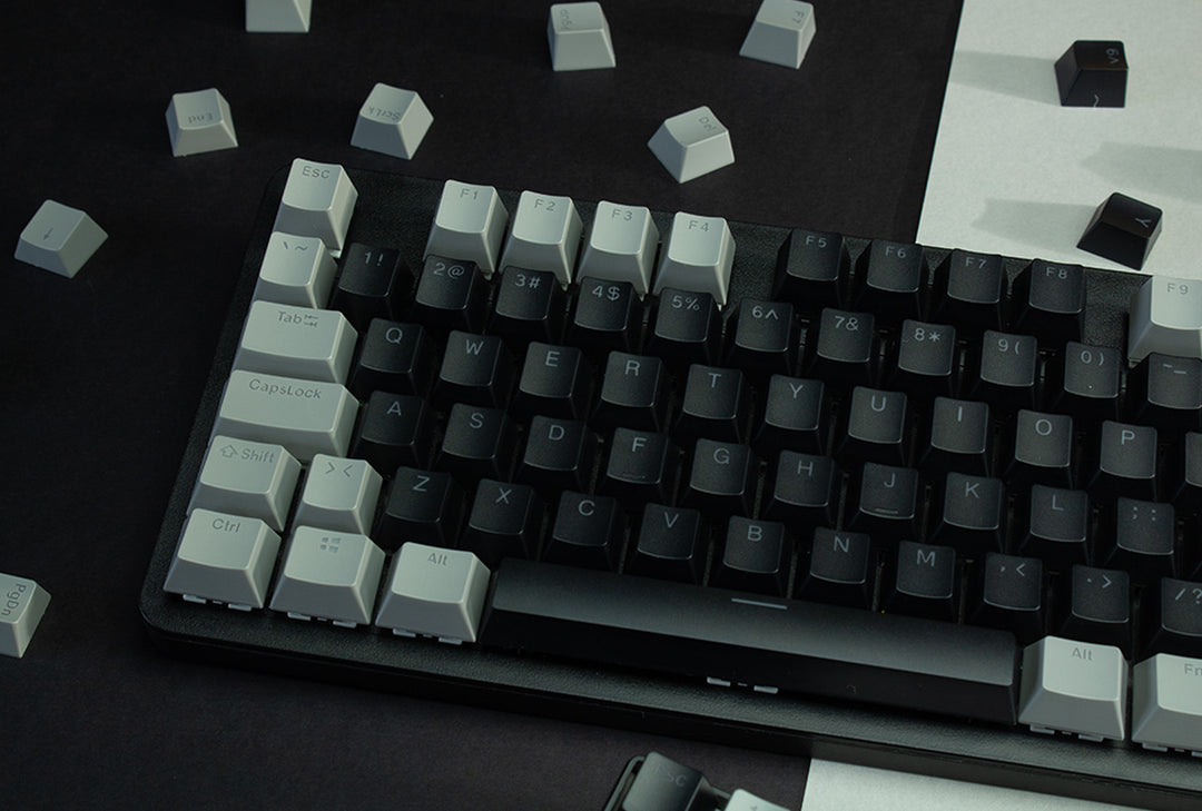 Black and Grey ABS Keycaps - ISO Layout