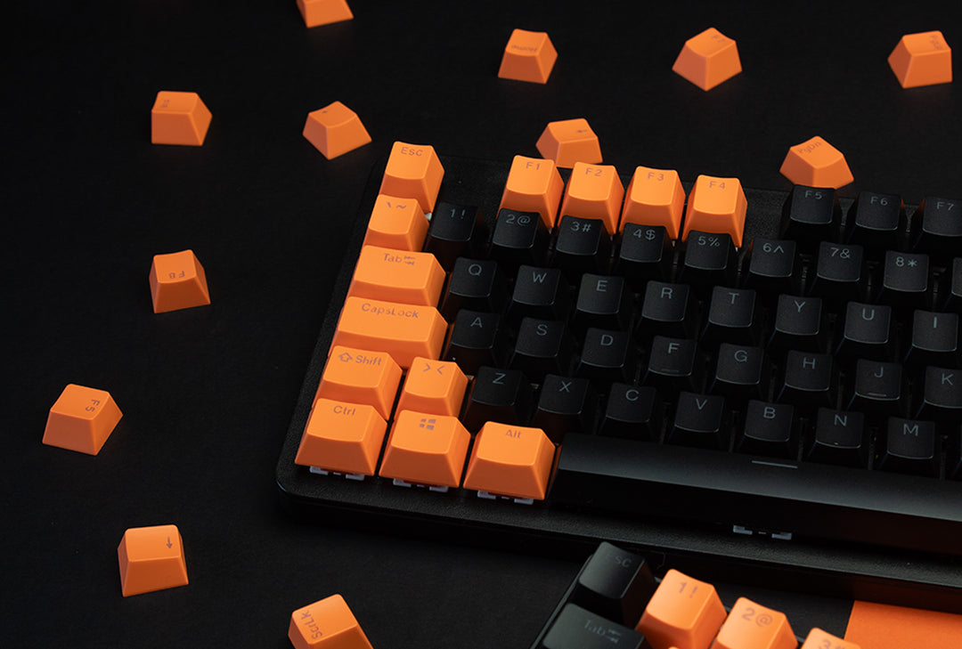 Black and Orange ABS Keycaps - ISO Layout