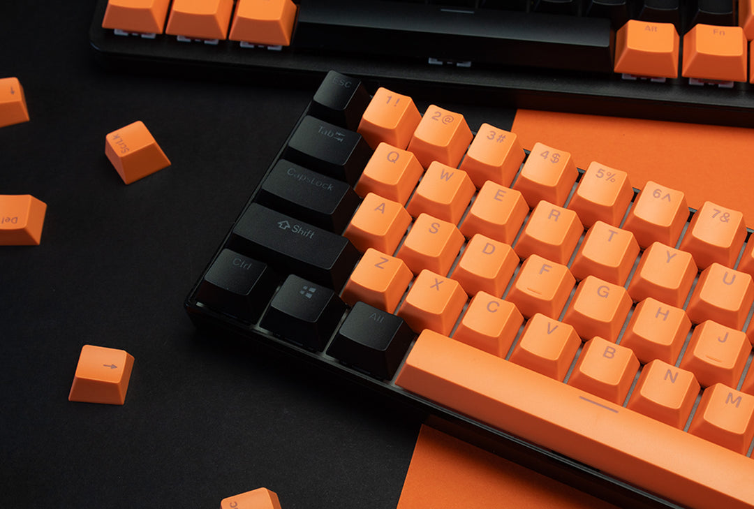 Black and Orange ABS Keycaps - ISO Layout