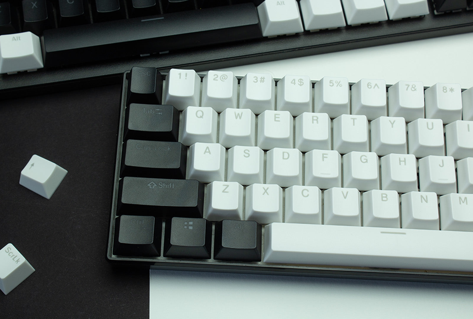 Black and White ABS Keycaps ISO Layout Custom Keycaps UK