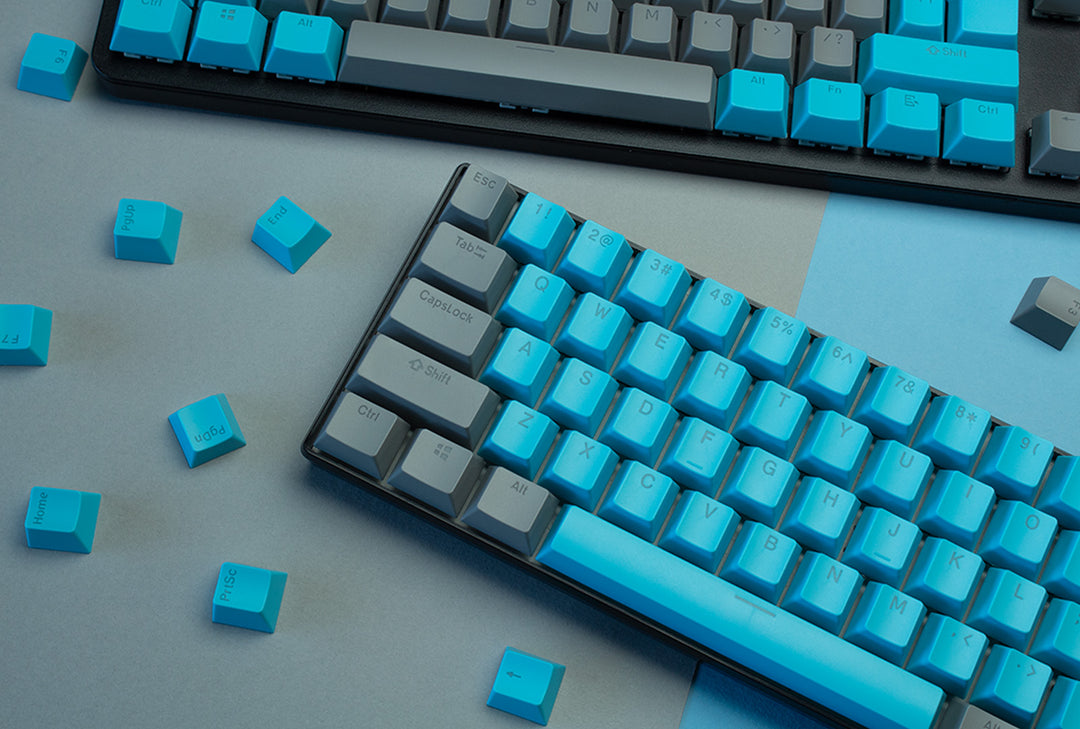 Blue and Grey ABS Keycaps - ISO Layout