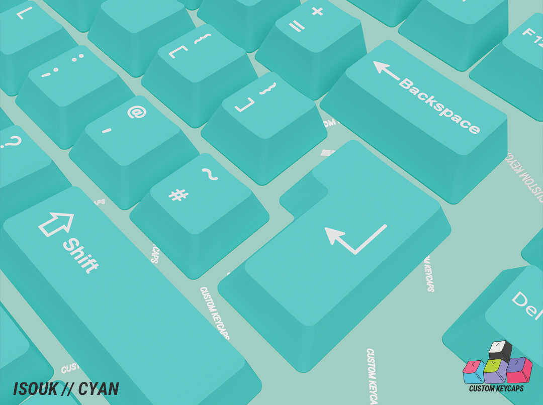 ISOUK // Cyan Keycaps