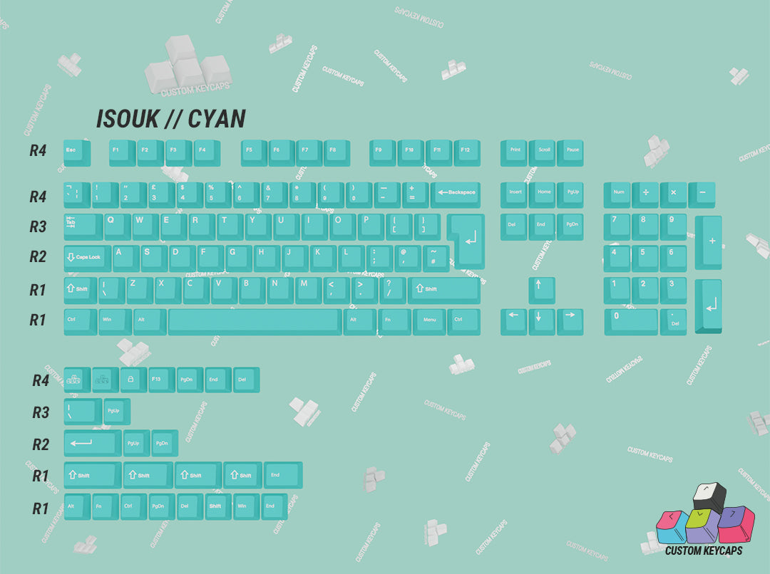 ISOUK // Cyan Keycaps