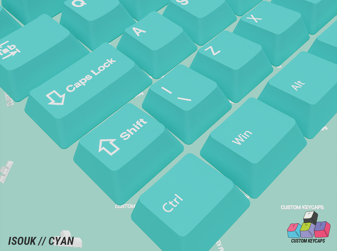 ISOUK // Cyan Keycaps