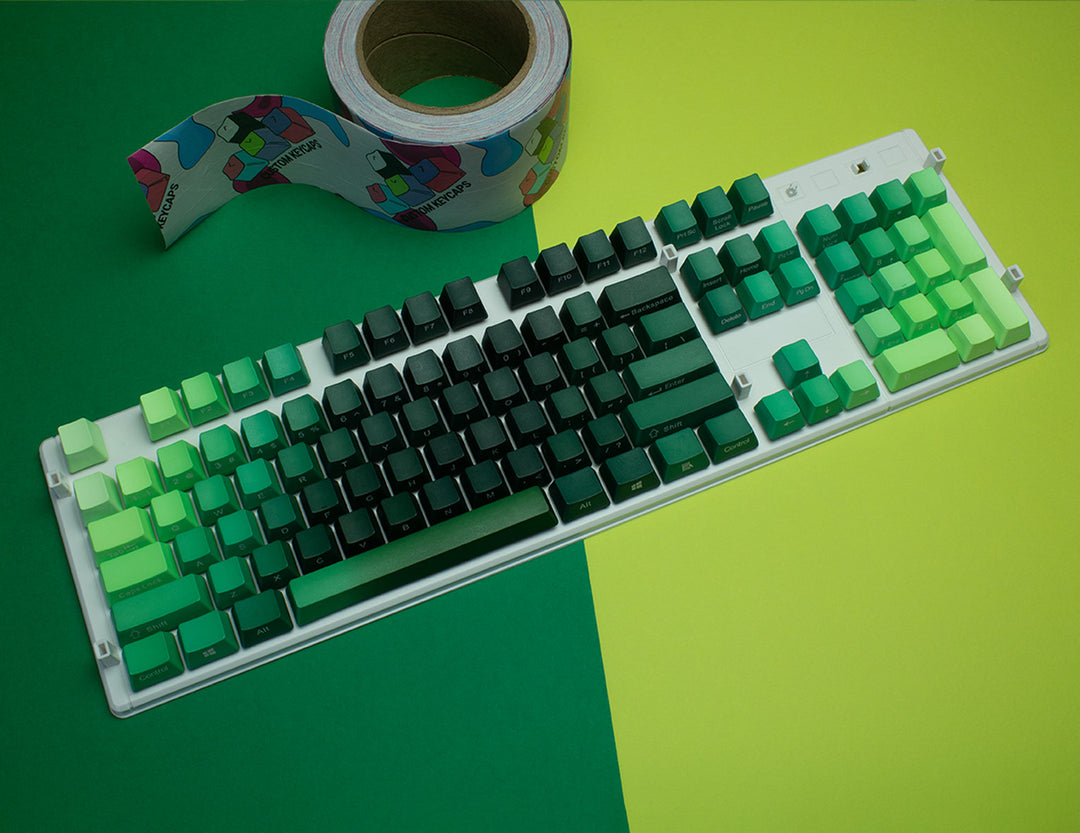 Emerald Green Fade PBT Keycaps – Custom Keycaps UK