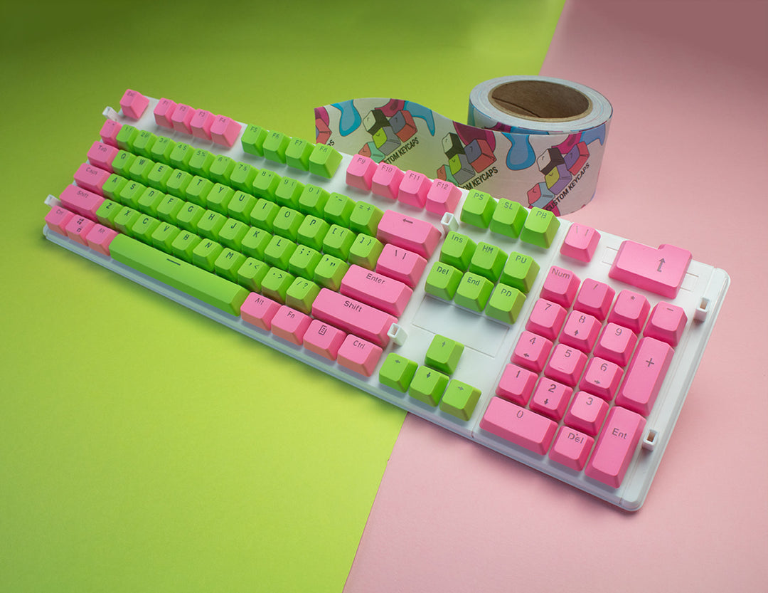 Green and Pink PBT Keycaps