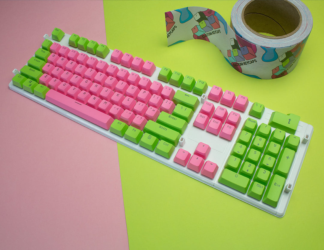 Green and Pink PBT Keycaps