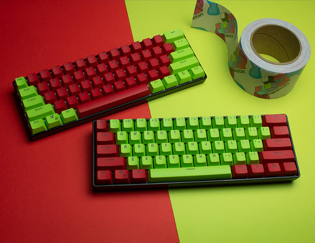 Red and Green PBT Keycaps