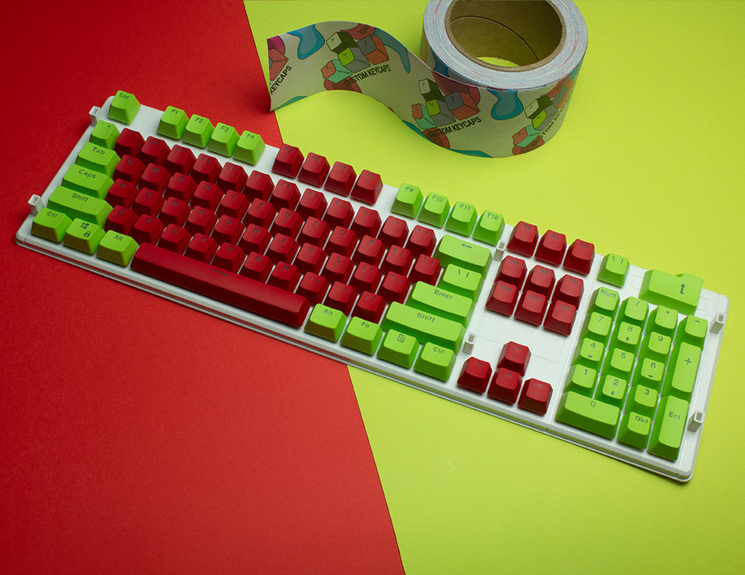 Red and Green PBT Keycaps