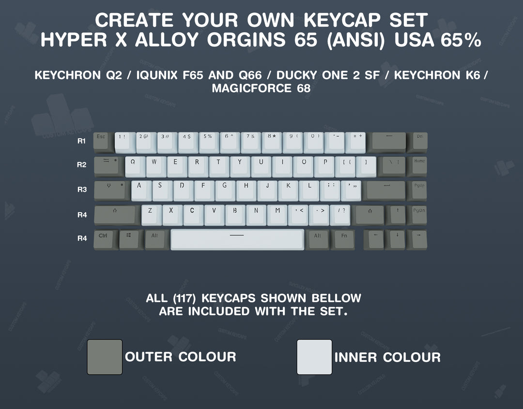 Create Your Own Hyper X Alloy Orgins 65 Keycap Set