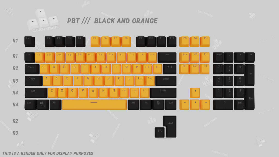 Black and Orange PBT Keycaps