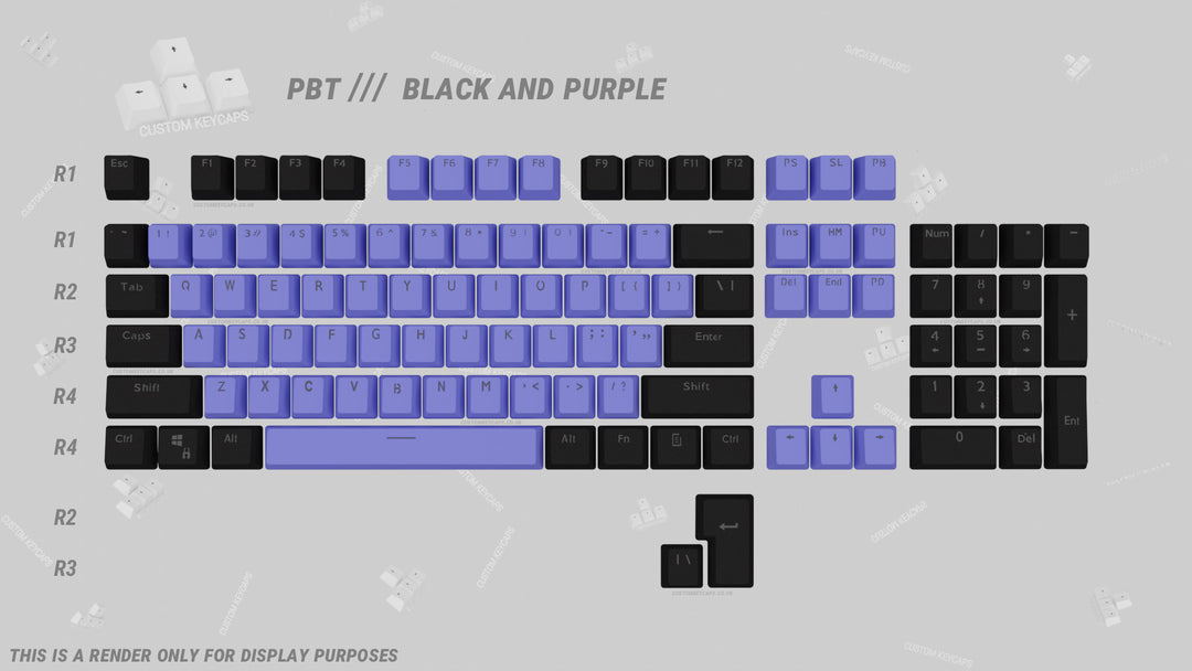 Black and Purple PBT Keycaps