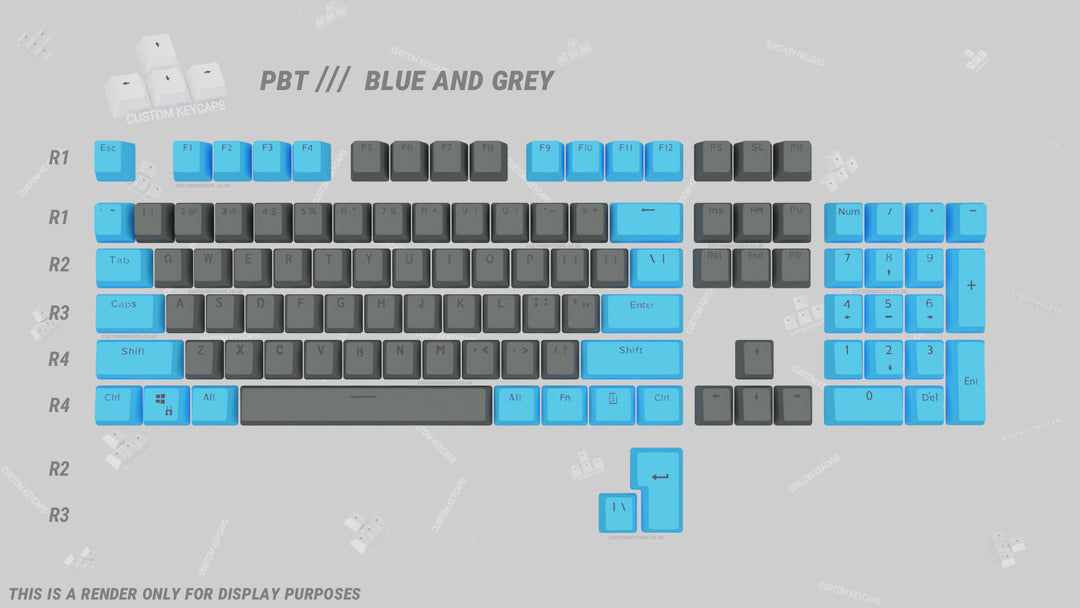 Blue and Grey PBT Keycaps