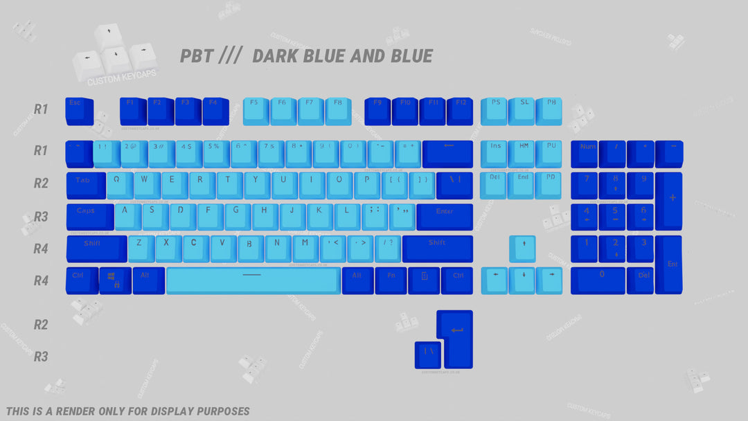 Dark Blue and Blue PBT Keycaps