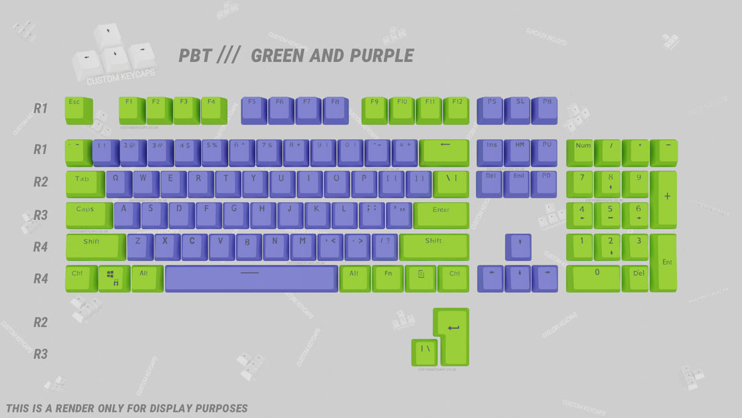 Green and Purple PBT Keycaps