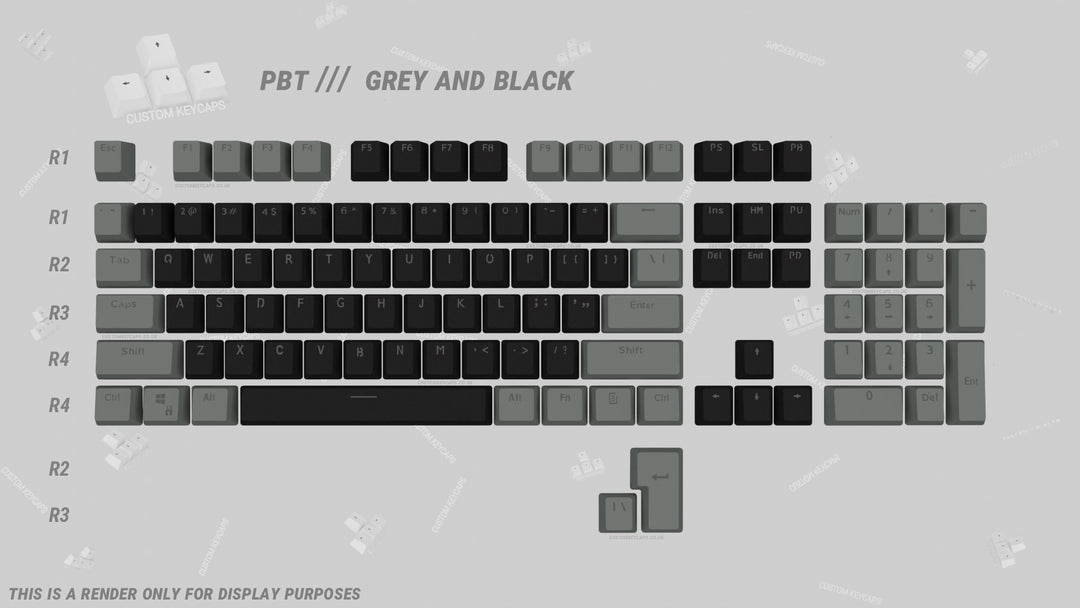 Black and Grey PBT Keycaps