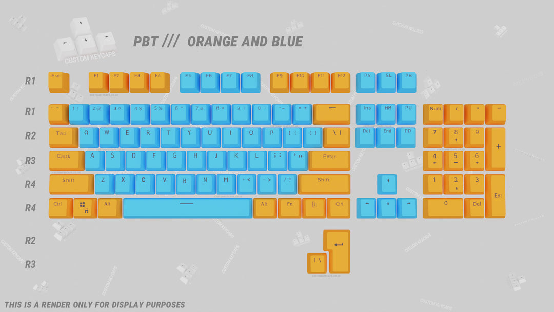 Orange and Blue PBT Keycaps