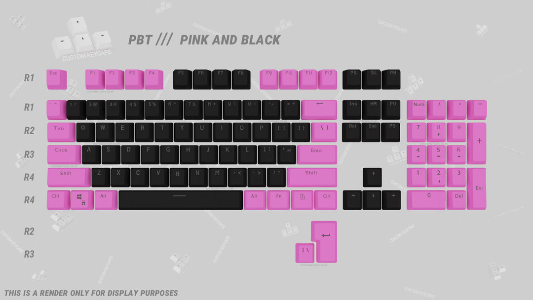 Black and Pink PBT Keycaps