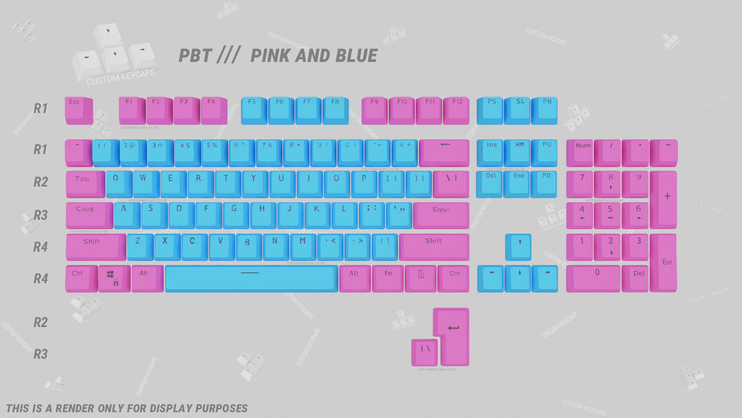 Pink and Blue PBT Keycaps