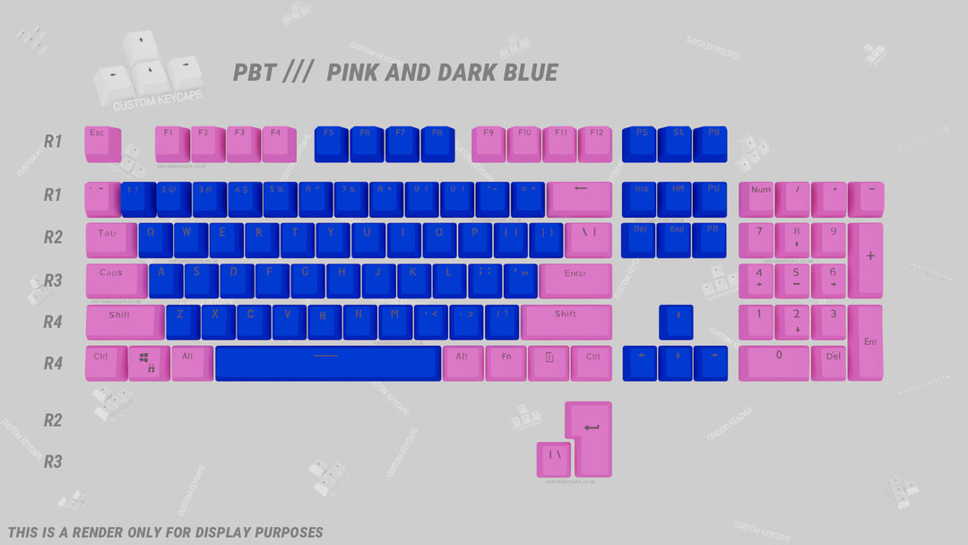 Pink and Blue PBT Keycaps