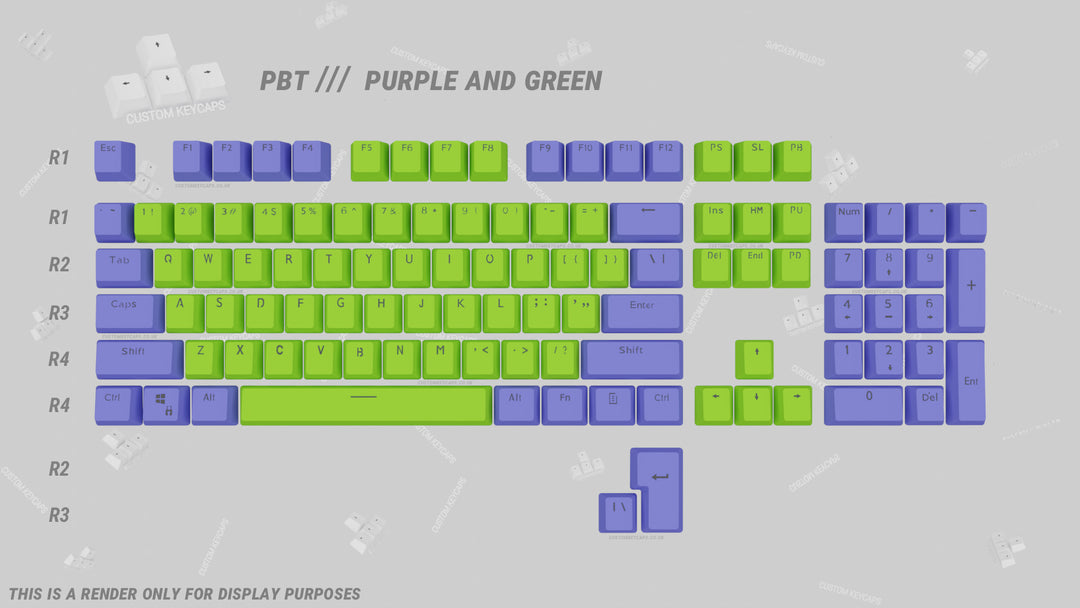 Green and Purple PBT Keycaps