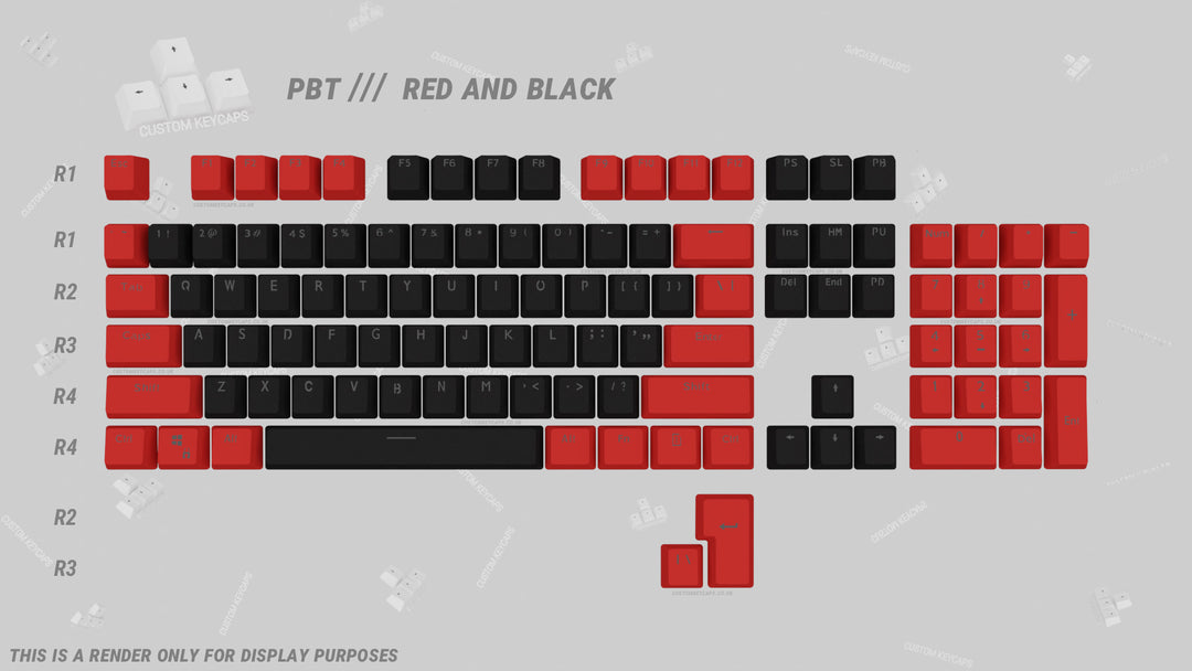 Custom Rt Red Key Black and Red PBT Keycaps – Custom Keycaps UK