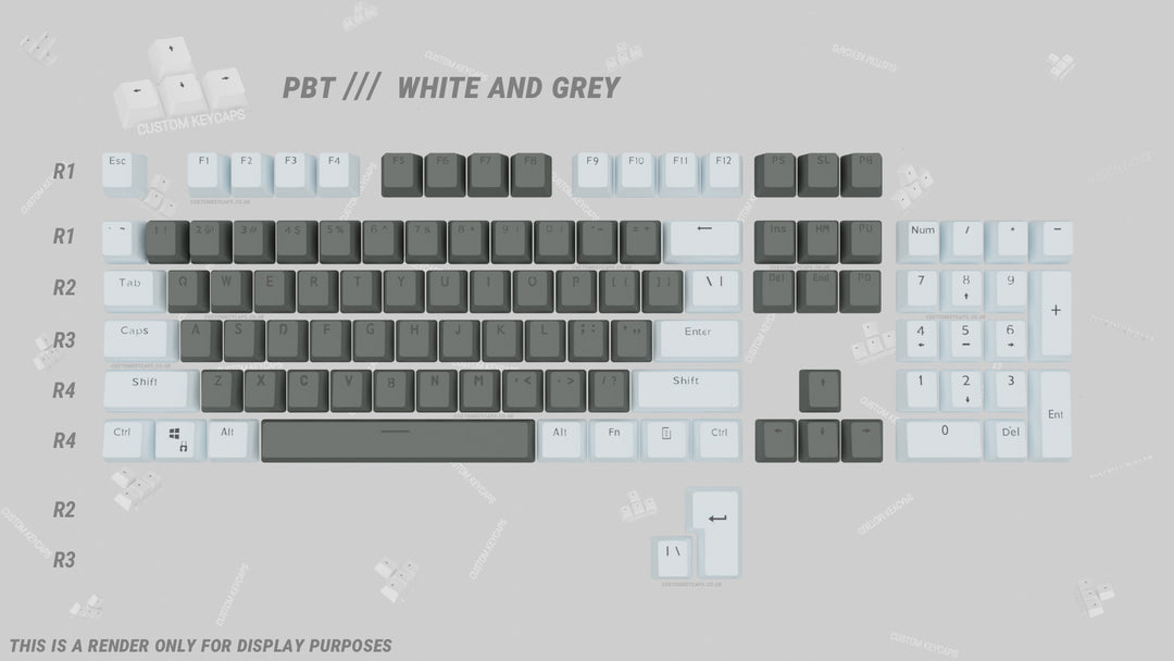 Grey and White PBT Keycaps