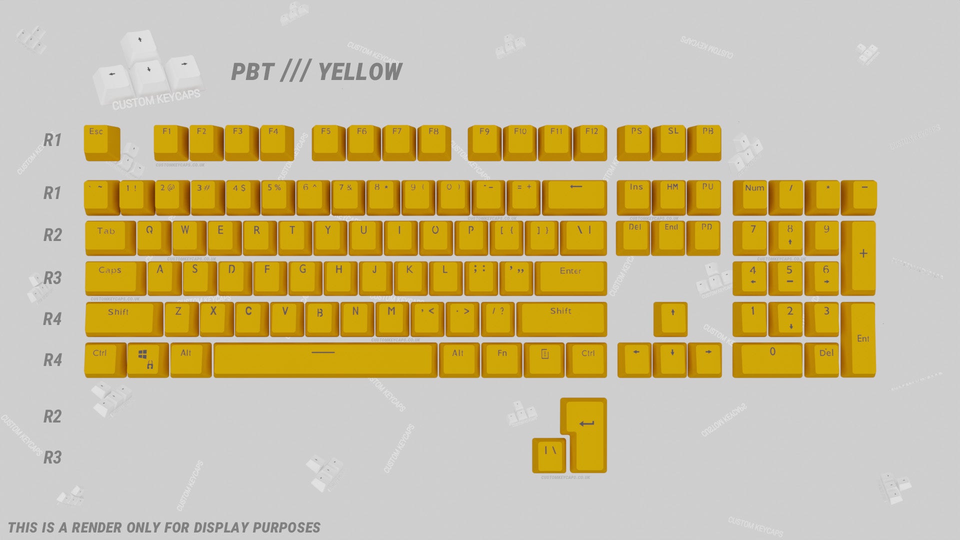 Yellow PBT Keycaps – Custom Keycaps UK