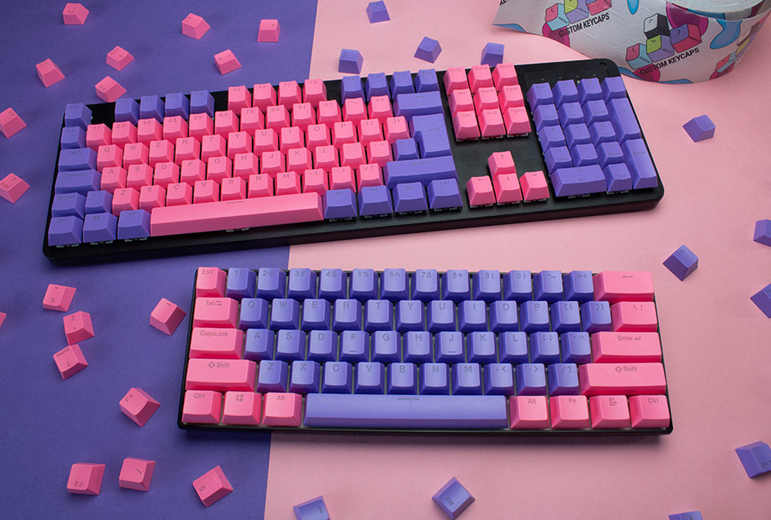 Purple and Pink ABS Keycaps - ISO Layout
