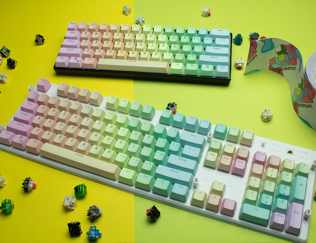 Rainbow PBT Keycaps – Custom Keycaps UK