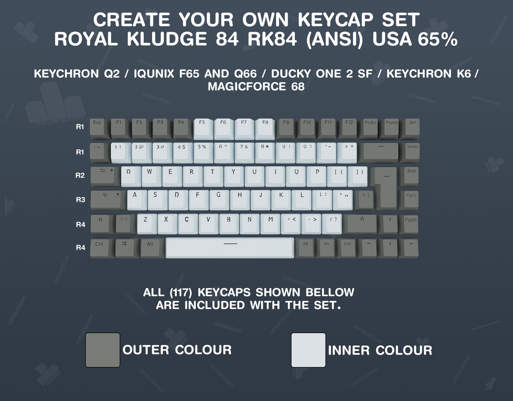 Create Your Own Royal Kludge RK84 Keycap Set – Custom Keycaps UK