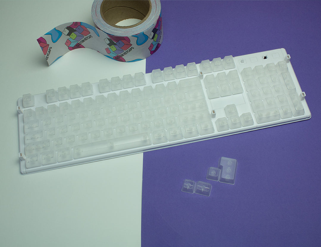 Keycaps Packaging White Crystal PBT Keycaps – Custom Keycaps UK