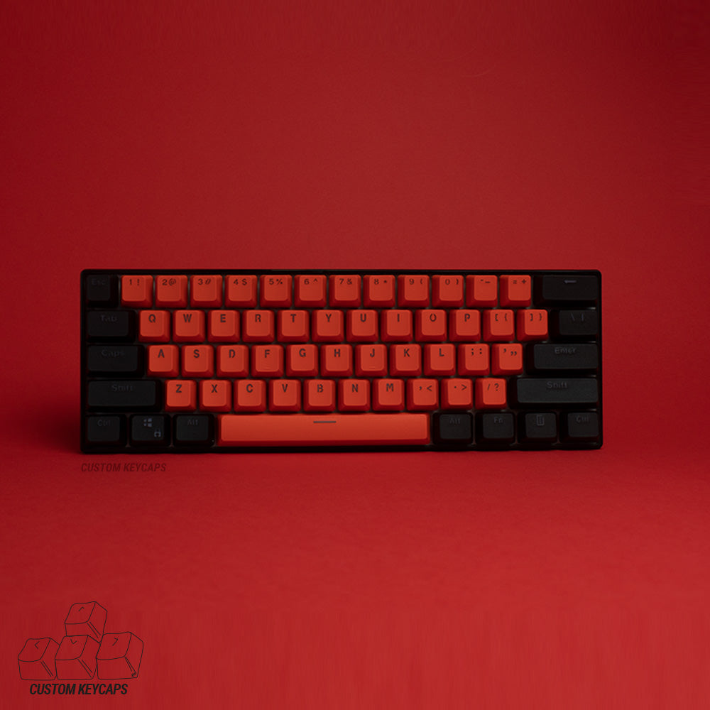 Black and Sunset Red PBT Keycaps