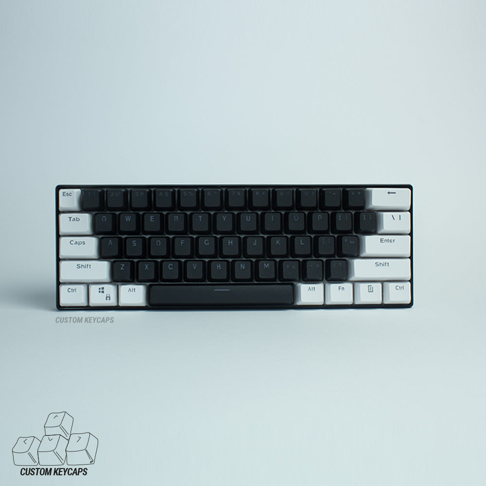 Black and White PBT Keycaps
