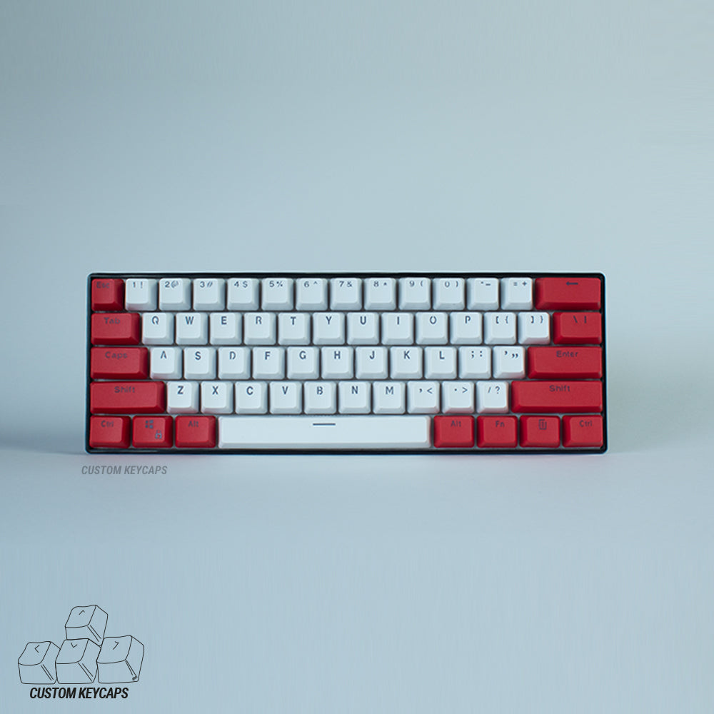 Red and White PBT Keycaps