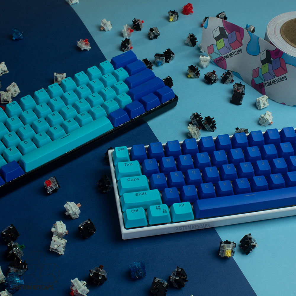 Dark Blue and Blue PBT Keycaps – Custom Keycaps UK