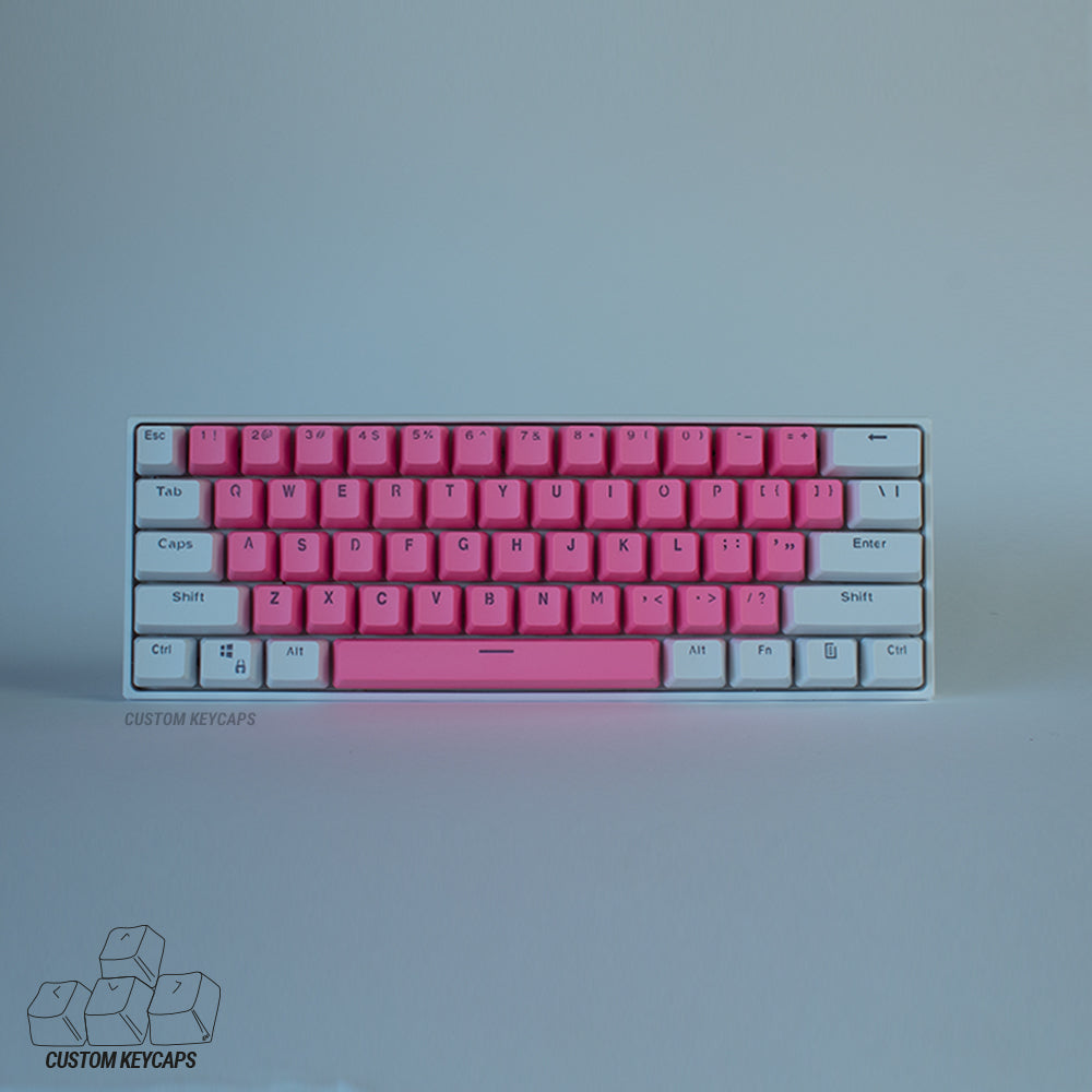 Pink and White PBT Keycaps