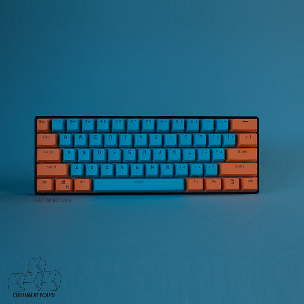 Orange and Blue PBT Keycaps
