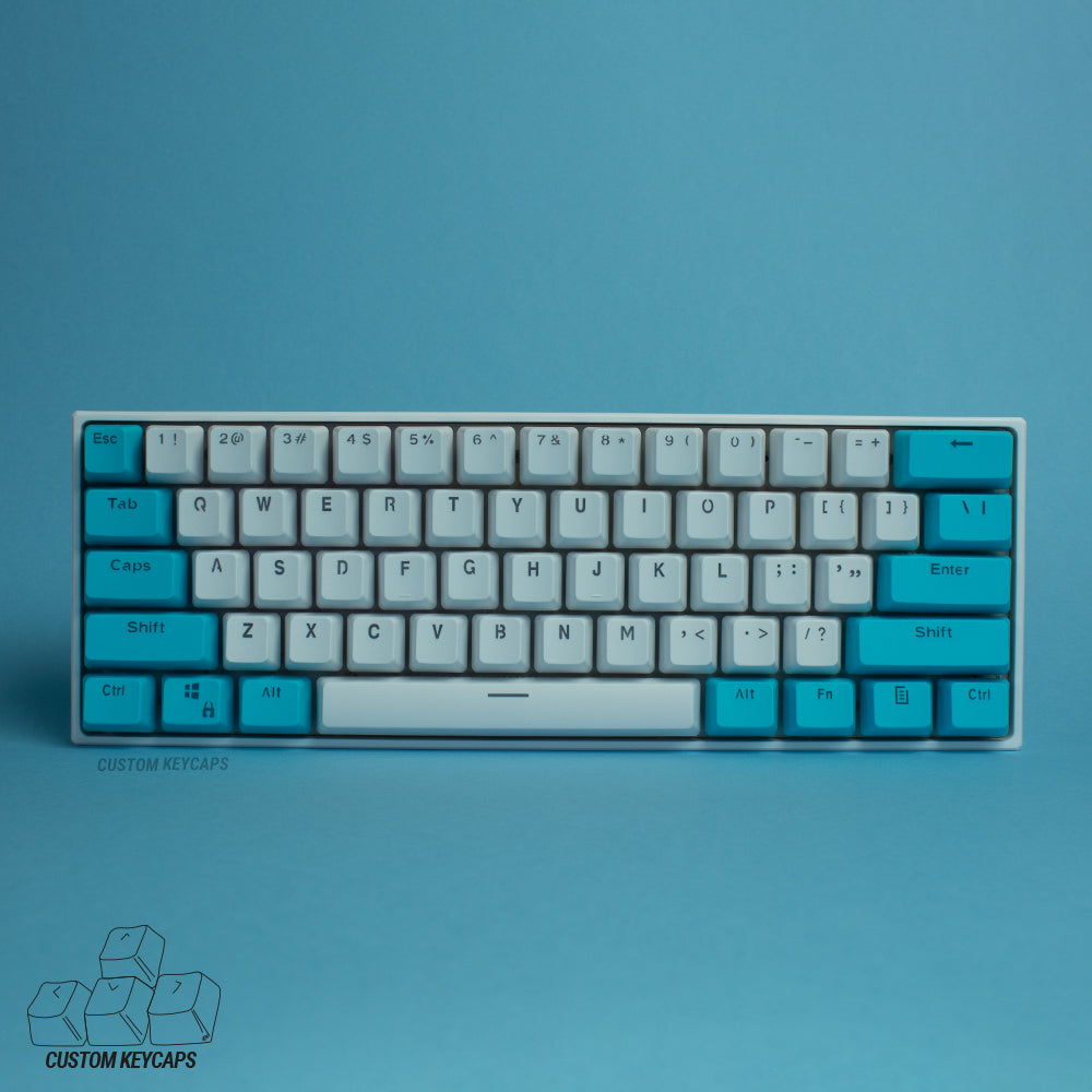 White and Blue PBT Keycaps