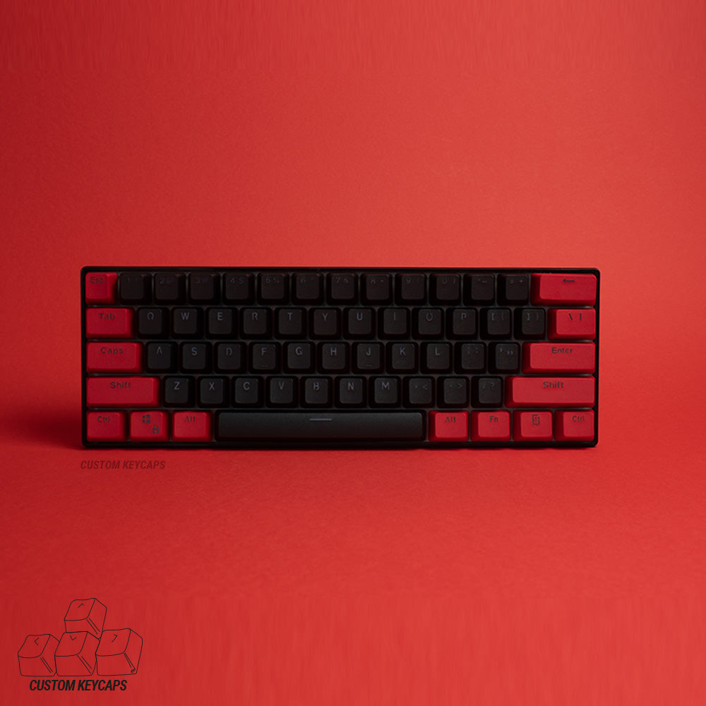 Black and Red PBT Keycaps