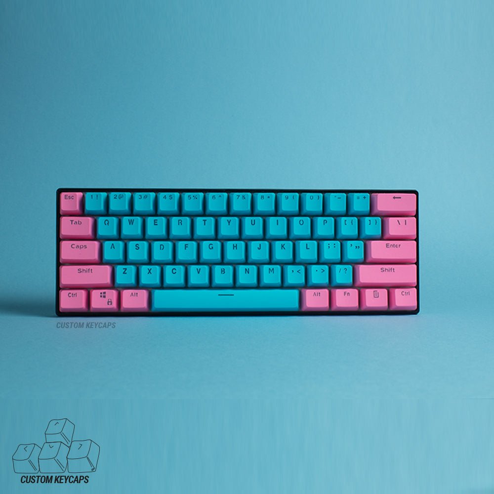 Pink and Blue PBT Keycaps