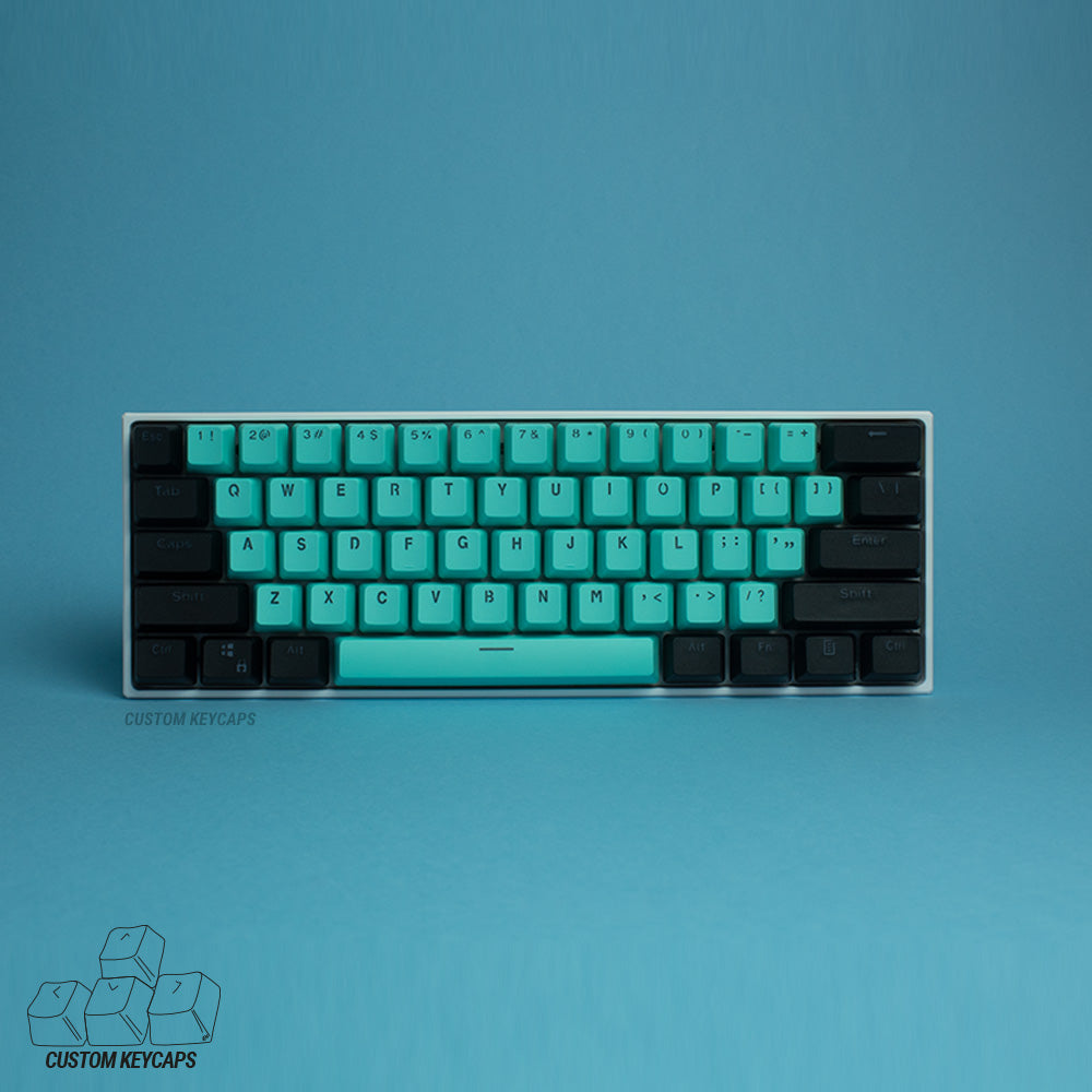 Black and Cyan PBT Keycaps