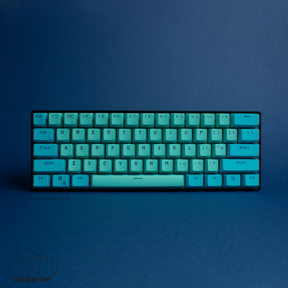 Cyan and Blue PBT Keycaps