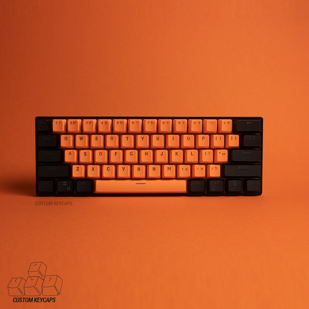 Black and Orange PBT Keycaps