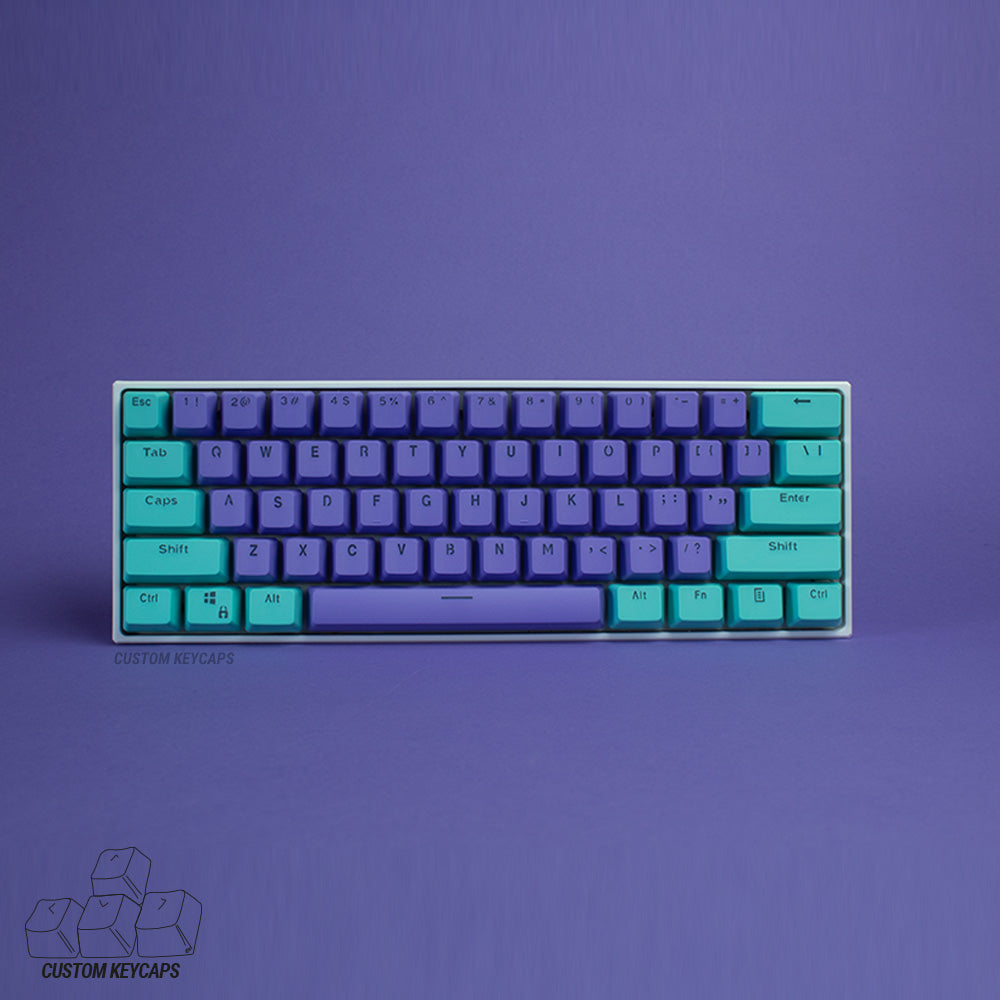 Purple and Cyan PBT Keycaps